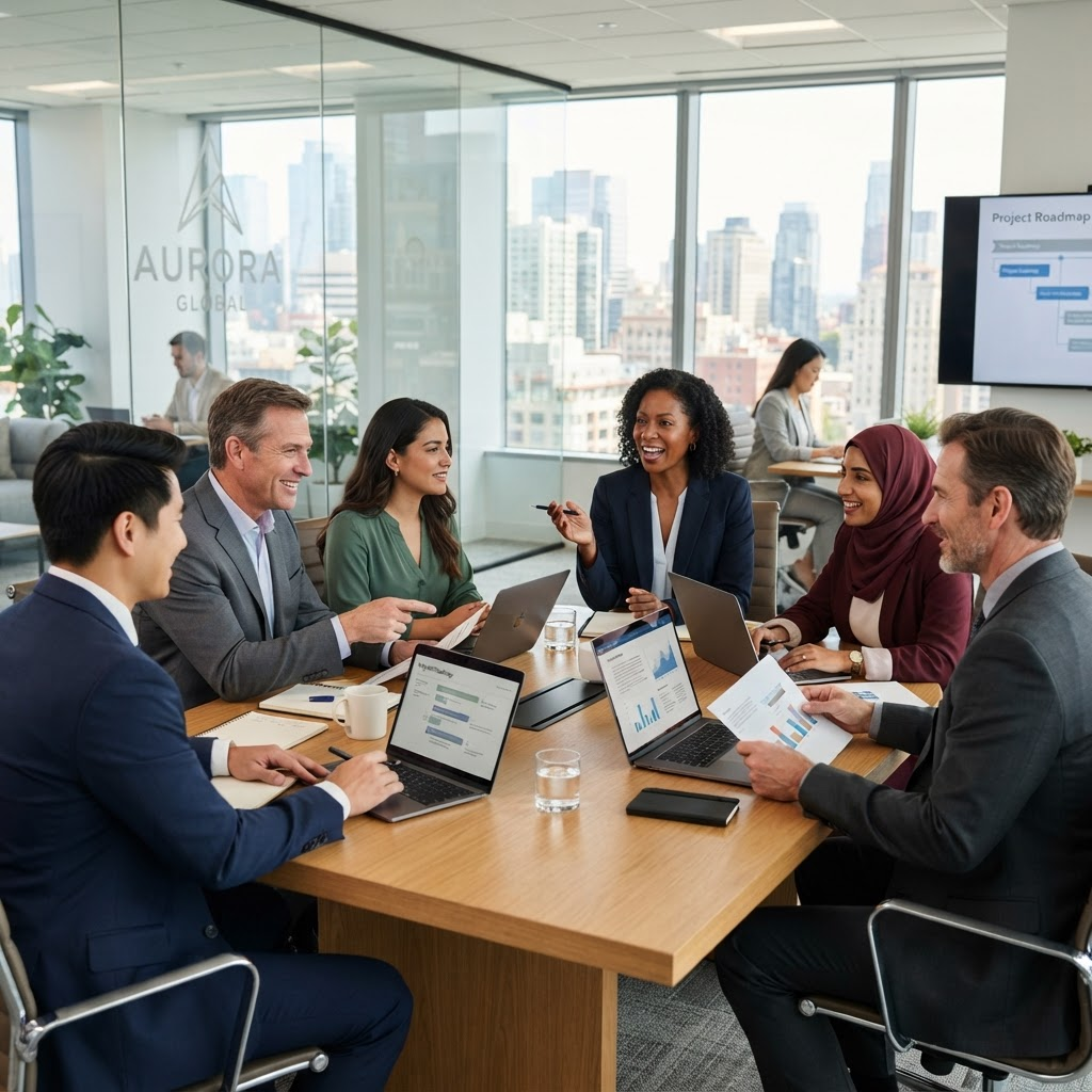 DUNAT SH.P.K. team collaborating in the office